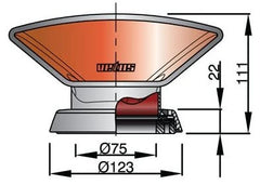 VETUS Cowl ventilator Ø 75 mm ID, type Donald, Stainless Steel AISI 316, with red interior (incl ring and nut) DON316R