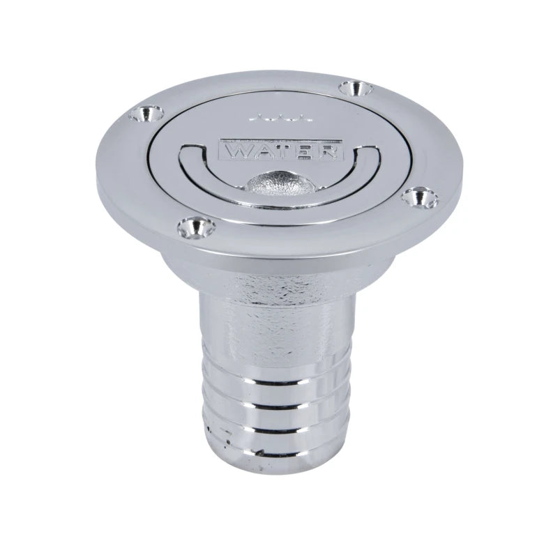VETUS Deck entry "WATER", chromium plated brass for hose Ø 38 mm, cover Ø 85 mm, ring, L= 80mm FCAPWATER