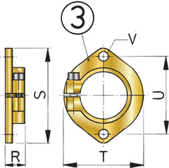 VETUS Additional mounting flange for bronze stern tube, Ø 35 mm FLK35
