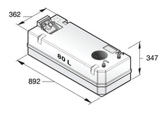 VETUS Synthetic diesel fuel tank 80 L including connections, for 8 mm fuel hose FTANK80A