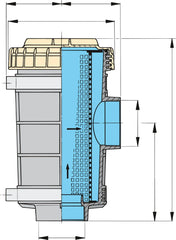 VETUS Cooling water strainer type 1320, connections G1 1/2" , hose connection Ø 38 mm FTR132038