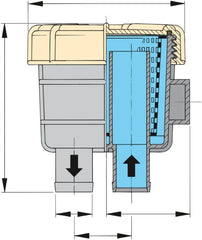 VETUS Cooling water strainer type 140, hose connections Ø 19 mm  FTR140/19