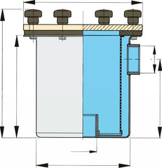 VETUS Cooling water strainer type 525, stainless steel (AISI 316), connection G1 1/2" excl. mounting brackets FTR525