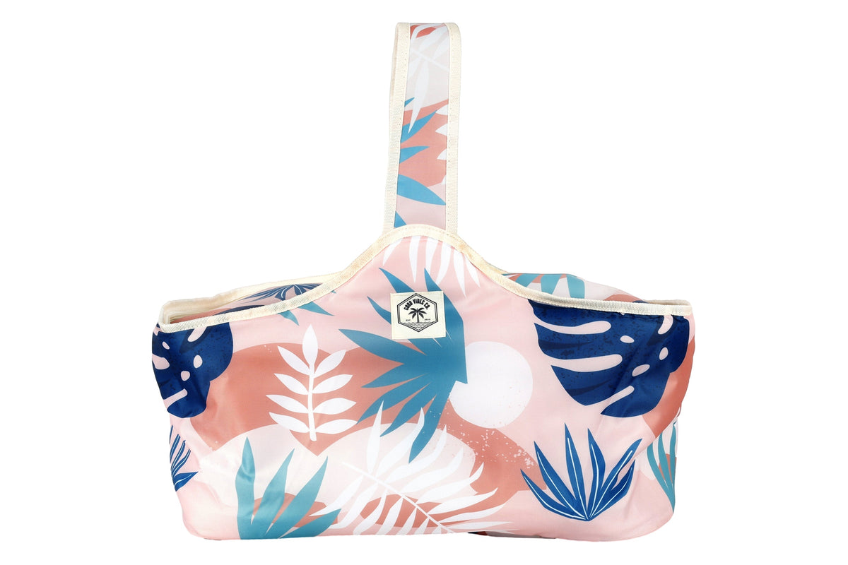 Good Vibes™ Insulated Daytripper Cooler Bag, Full Zip-Around, Sewn in Handles, Folds Flat - Blush Palm