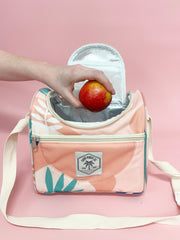 Good Vibes™ Lunch Cooler Companion, Removable Shoulder Strap, Zipped Storage Pocket - Blush Palm