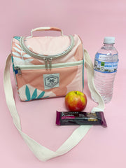 Good Vibes™ Lunch Cooler Companion, Removable Shoulder Strap, Zipped Storage Pocket - Blush Palm