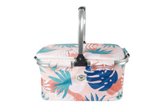 Good Vibes™ Insulated Market Cooler Bag, Aluminium Frame, Fully Zipped, Collapsible - Blush Palm