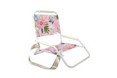 Good Vibes™ Foldable Beach Chair with Carry Strap, Lightweight & Portable, High Back, Powder Coated Frame - Peony Bloom