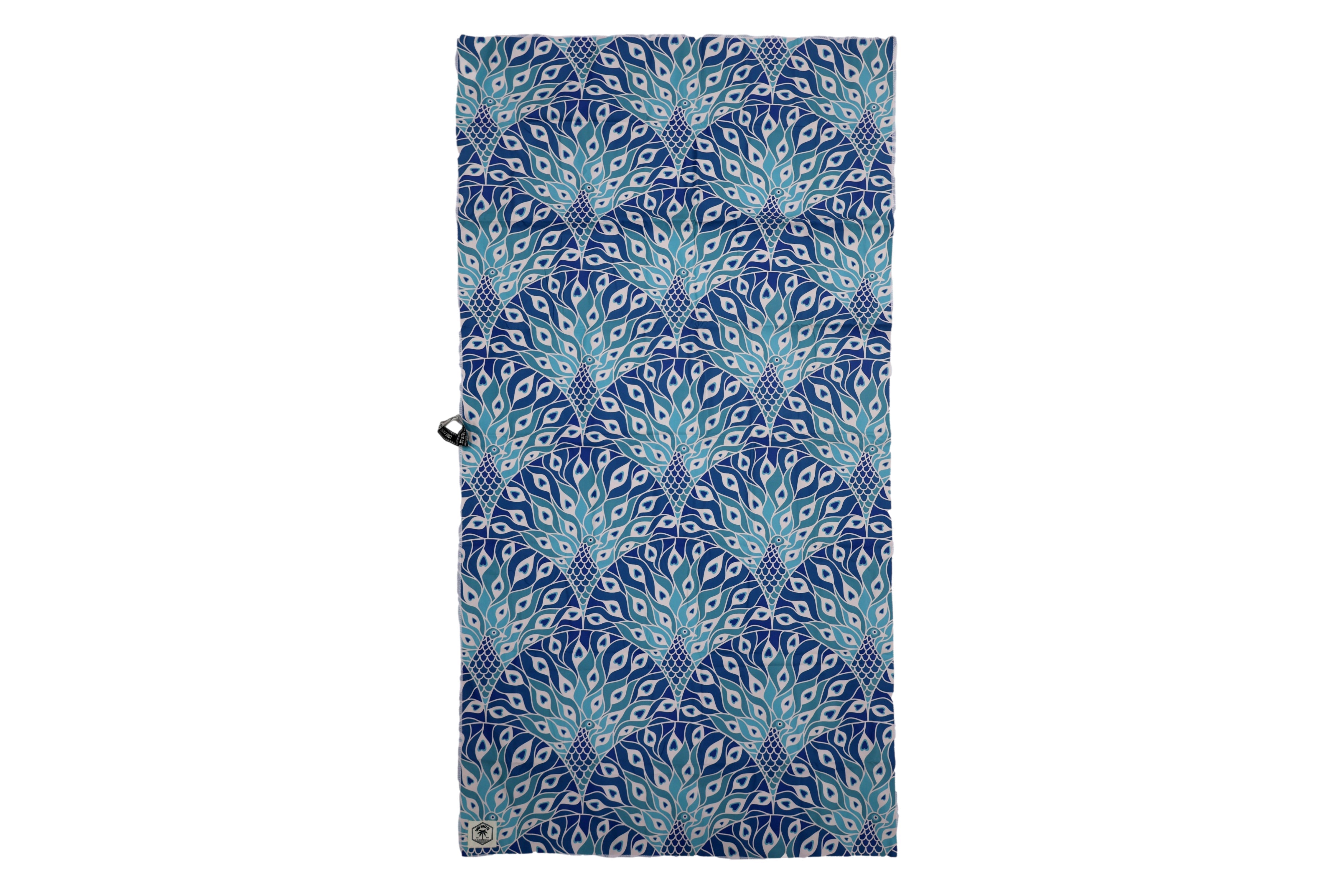 Good Vibes™ 160cm Microfibre Beach Towel with Storage Bag , Sand-Resistant, Eco Friendly, Double Sided - Peacock Paradise