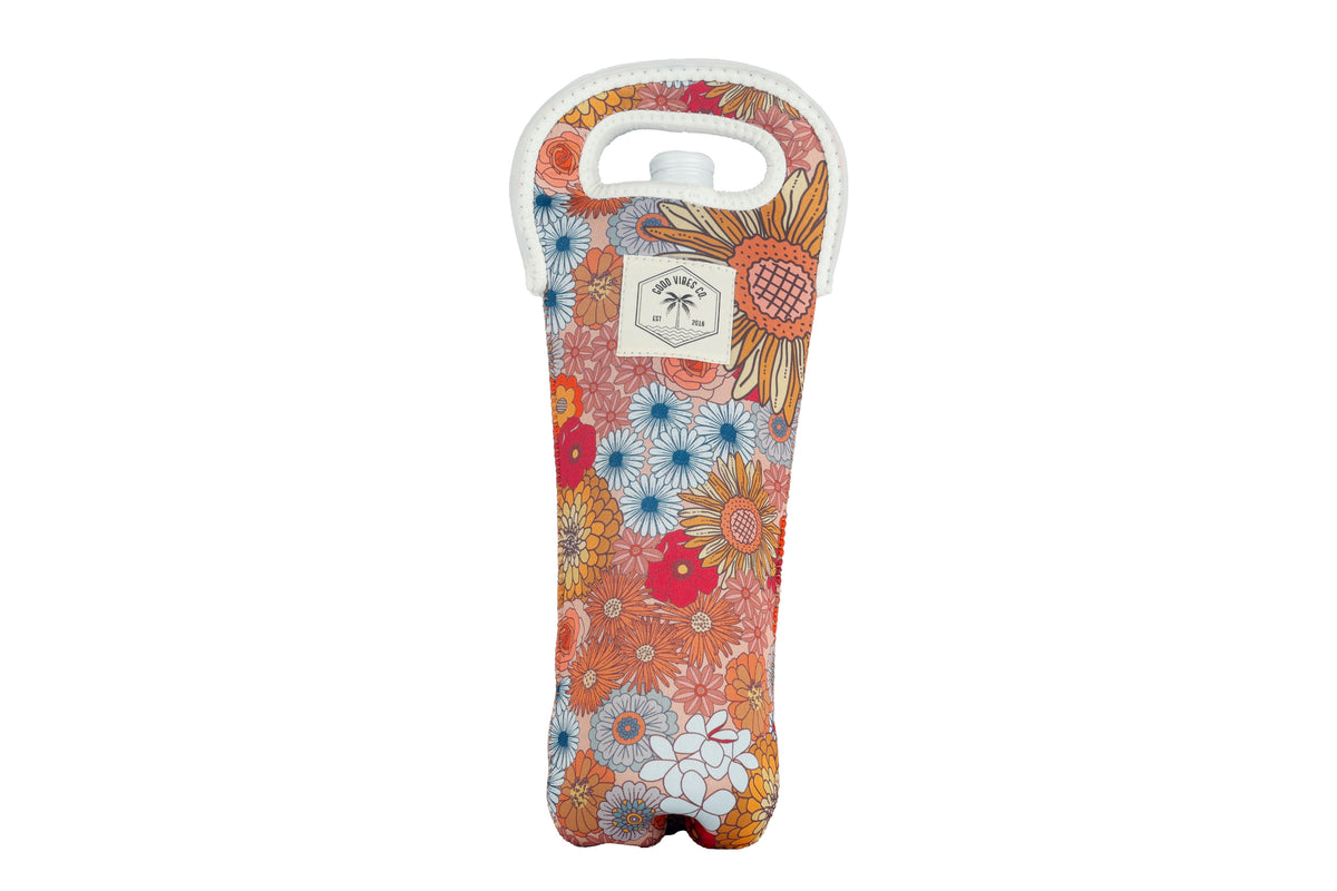 Retro Summer Neoprene Single Bottle Holder Bag