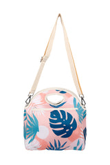 Good Vibes™ Neoprene Lunch Bag with Shoulder Strap - Blush Palm