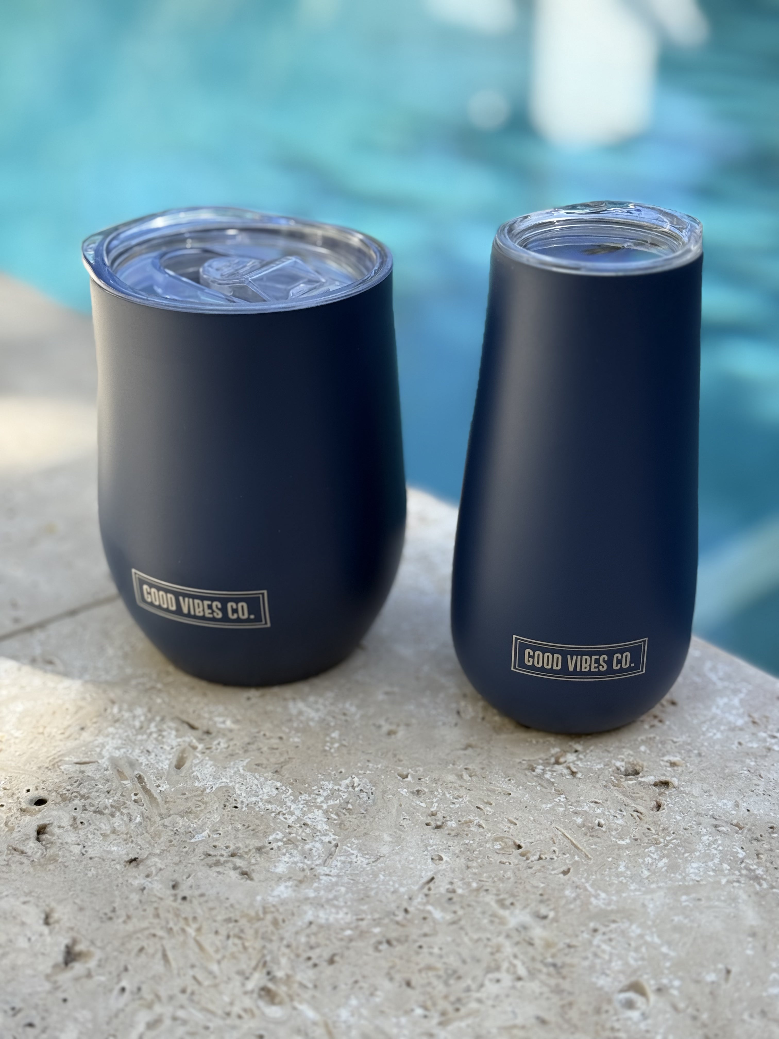 Good Vibes™ 295ml Insulated Double Wall Stainless Steel Travel Cup with Lid, Durable Matt Finish - Indigo