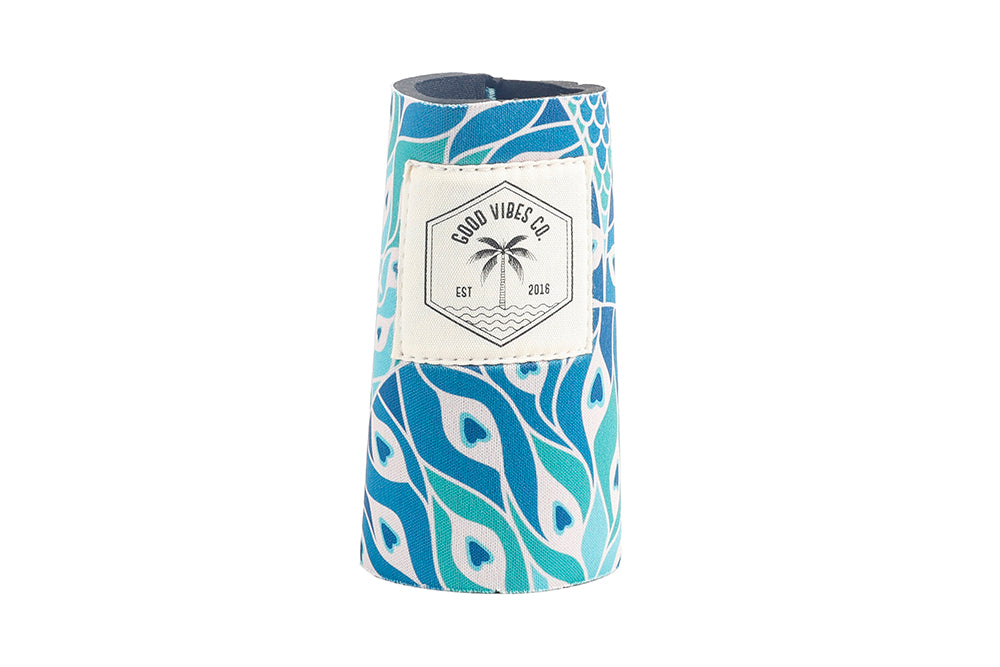 Good Vibes™ Skinny Neoprene Can & Stubby Holder - Peacock Paradise