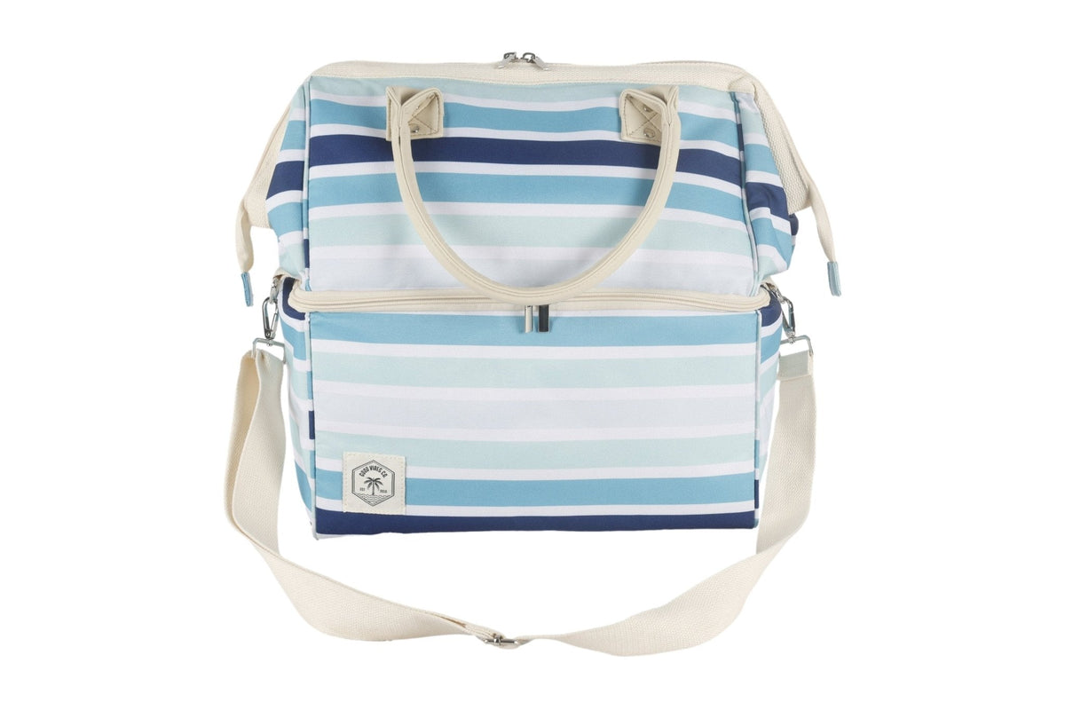 Ocean Tide Premium Insulated Picnic Cooler Bag, Carry Handles, 2 Separate Compartments, Holds 24+ Cans