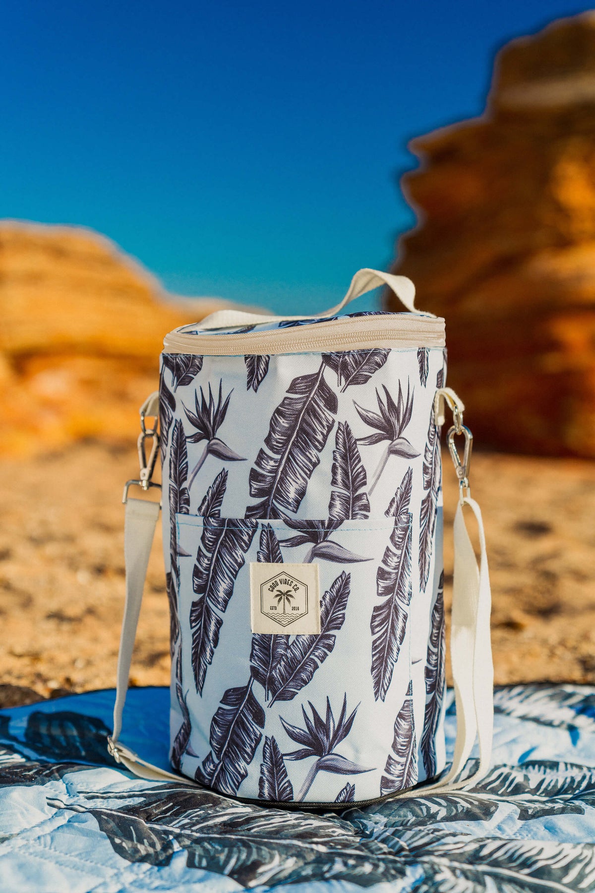 Good Vibes™ Insulated Barrel Cooler Bag with Shoulder Strap - Sorrento