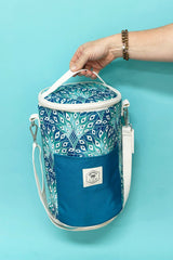 Good Vibes™ Insulated Barrel Cooler Bag with Shoulder Strap - Peacock Paradise