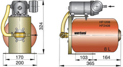 VETUS Pressurized water system 12 V, with 8 L tank HF1208