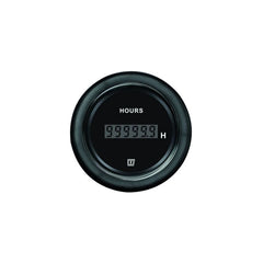 VETUS Hour counter, black, 12/24 V, cut-out size Ø 52 mm  HOURCB