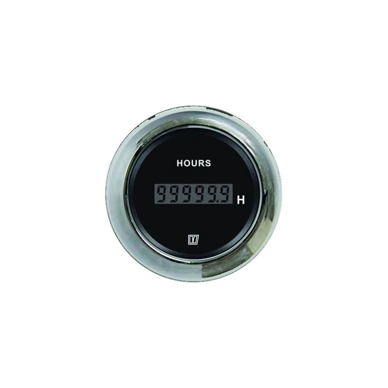 VETUS Hour counter, black, 12/24 V, cut-out size Ø 52 mm  HOURCB