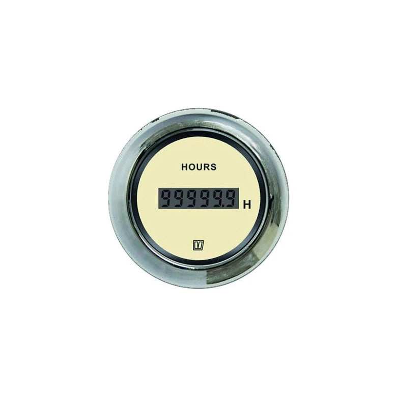 VETUS Hour counter, cream, 12/24 V cut-out size Ø 52 mm  HOURCN