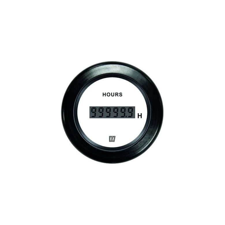 VETUS Hour counter, white, 12/24 V, cut-out size Ø 52 mm  HOURCW