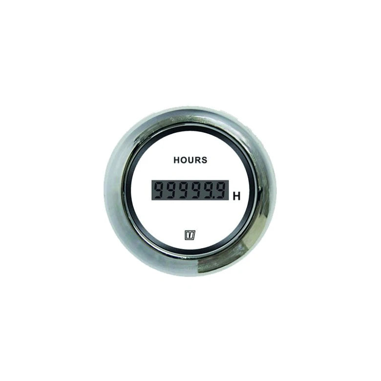 VETUS Hour counter, white, 12/24 V, cut-out size Ø 52 mm  HOURCW