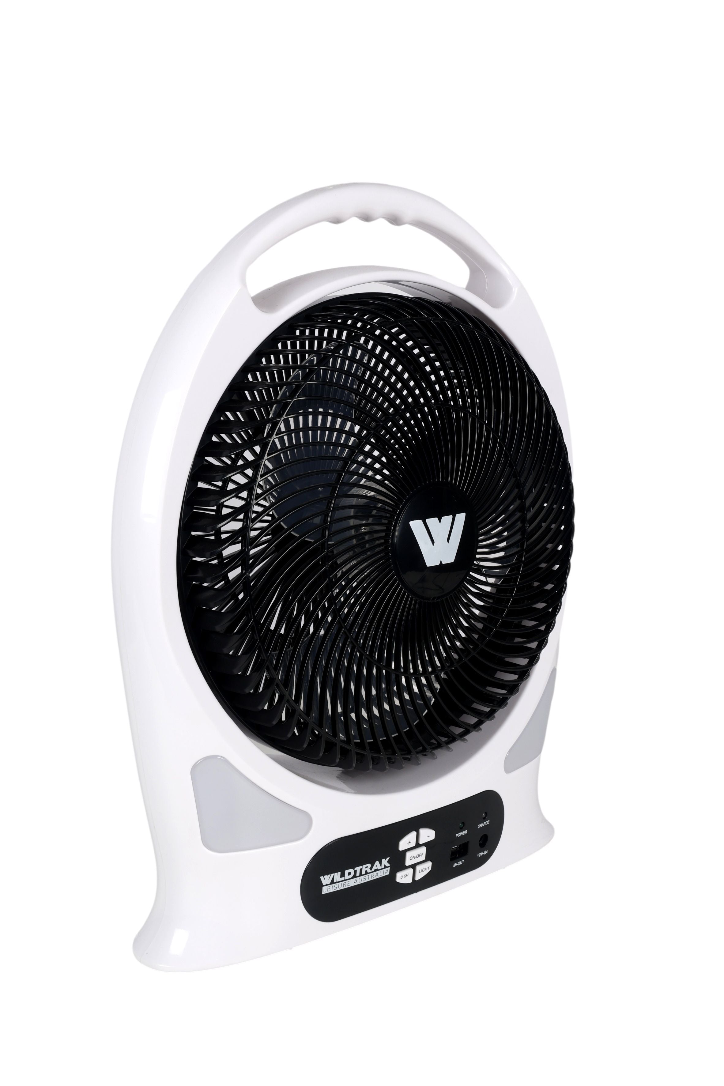 30CM RECHARGEABLE 12V FAN WITH LED LIGHTS AND POWER BANK FUNCTION