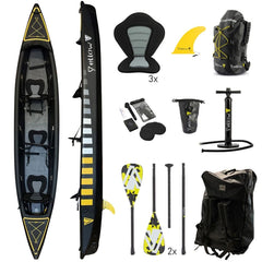 VETUS Inflatable kayak "BRAZOS 3", black, 3 pers. 470x85cm, complete set YVKAYAK3P