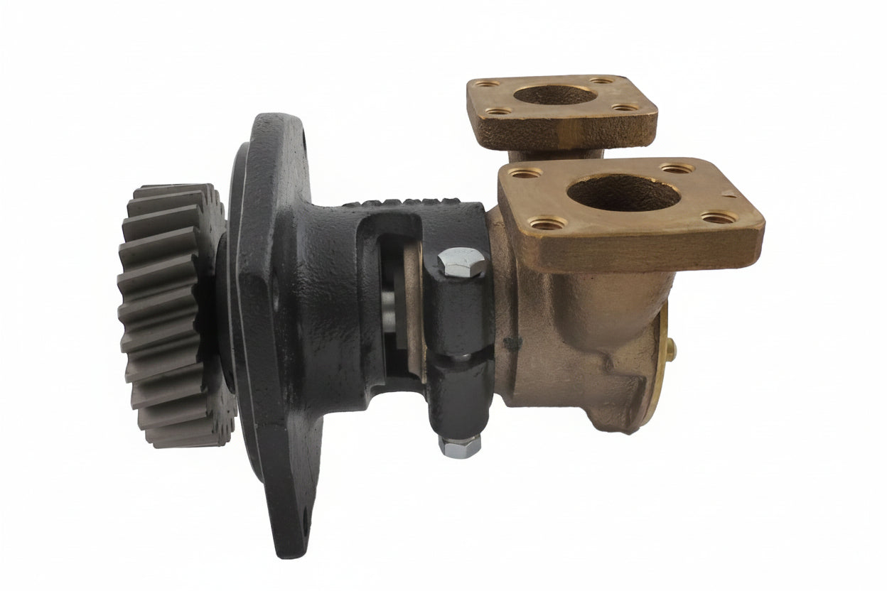 Jabsco 10970-21 Bronze Pump, bearing housing/flange-mounted, square flanged ports with 25mm inner diameter, 1/1 cam and Neoprene impeller