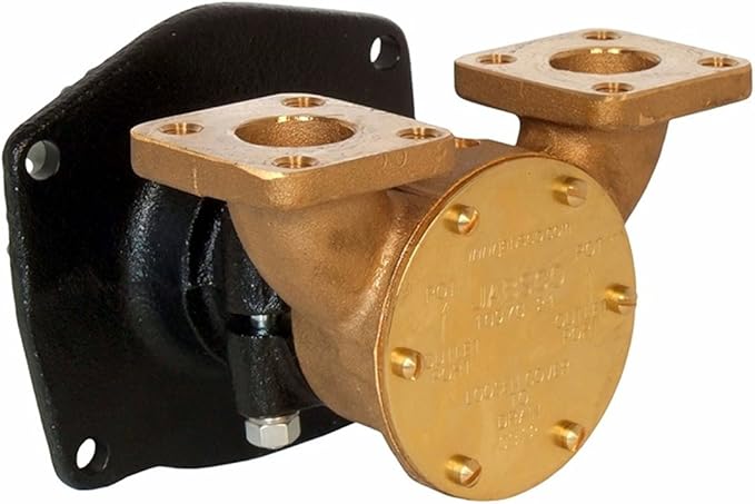 Jabsco 10970-21 Bronze Pump, bearing housing/flange-mounted, square flanged ports with 25mm inner diameter, 1/1 cam and Neoprene impeller