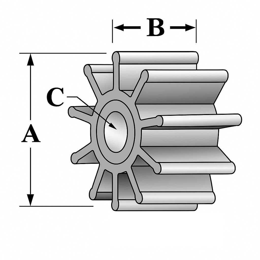 JMP7013-01 Impeller Replaces Sherwood 8000K