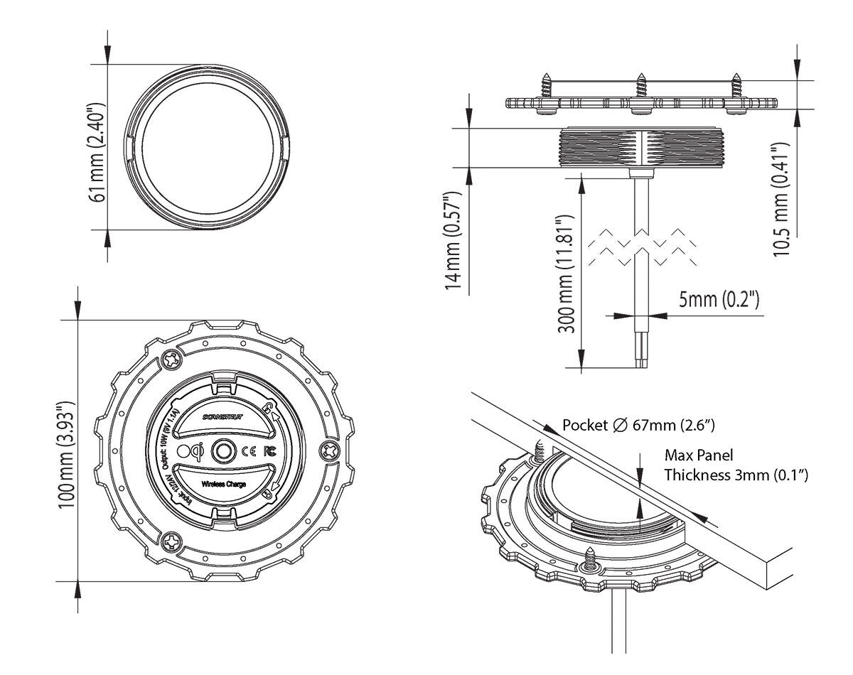 ScanStrut ROKK Wireless Ph-Charger Hidden 10W