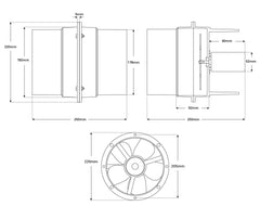 Inline Blower 24v. 1000 MCB