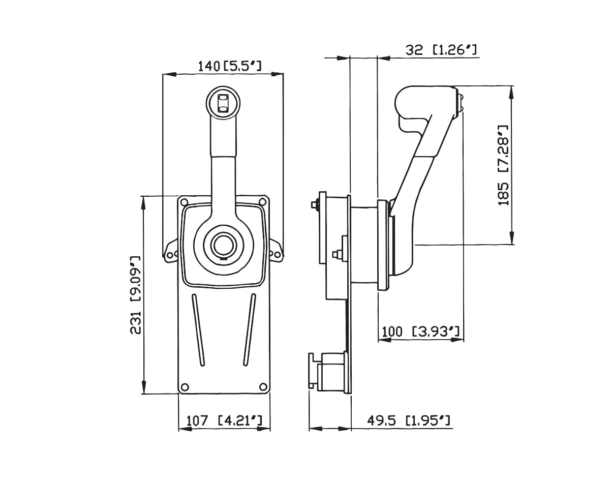 Control Side Mnt Trim B184 Sgle Lvr
