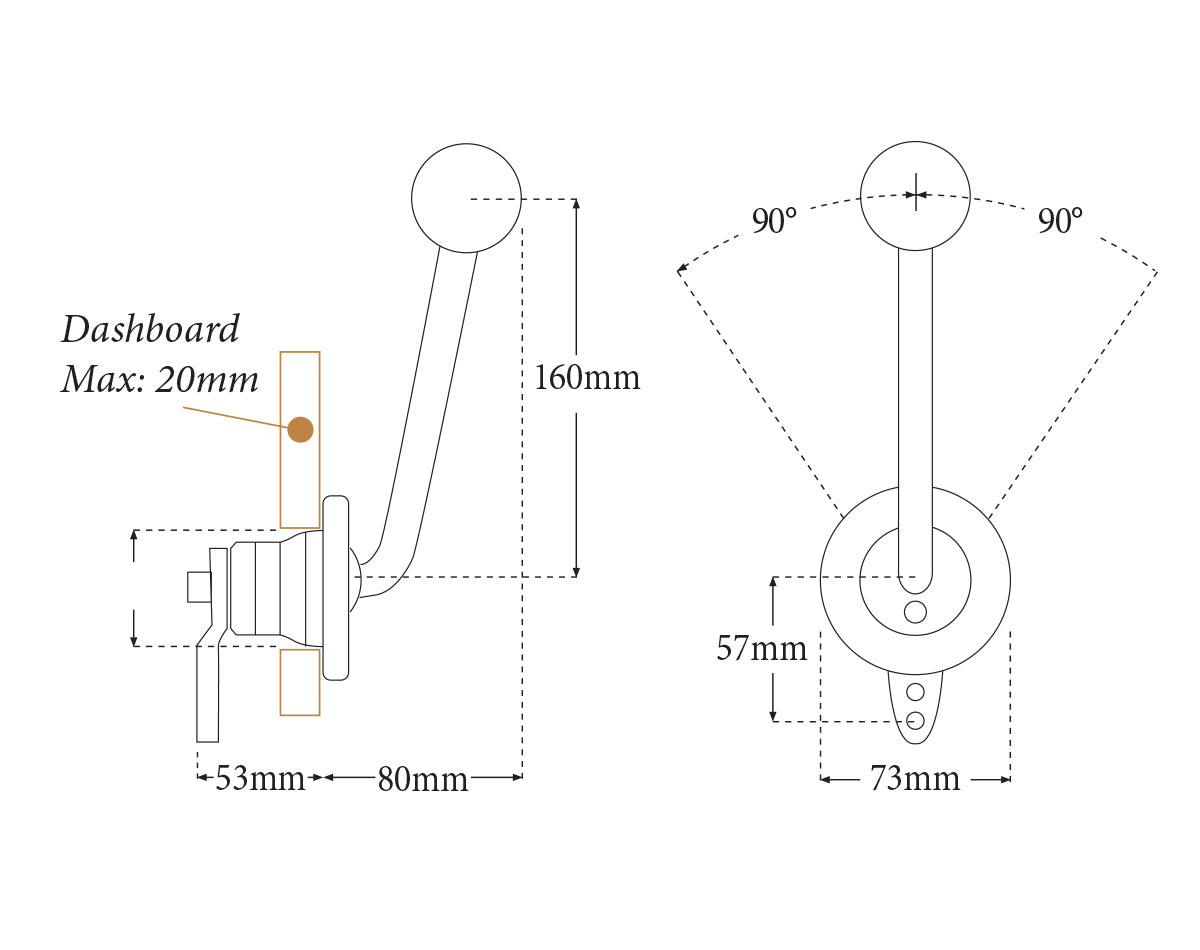 Control Side Mnt B35 Single Lever