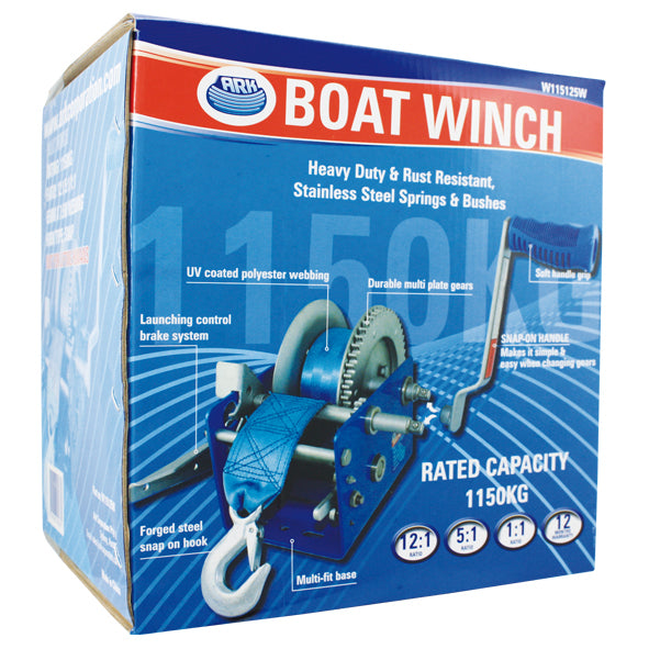 Trailer Winch 12:1/5:1/1:1 1150kg 7.5m
