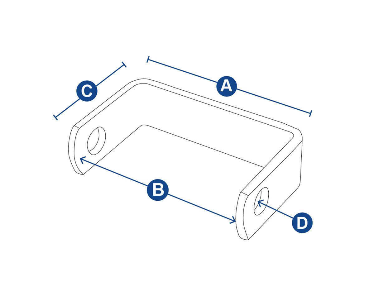 Boat Trailer Galvanized Roller Bracket 130x17mm
