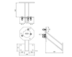 Spare Trailer Wheel Mnt Alloy Sml