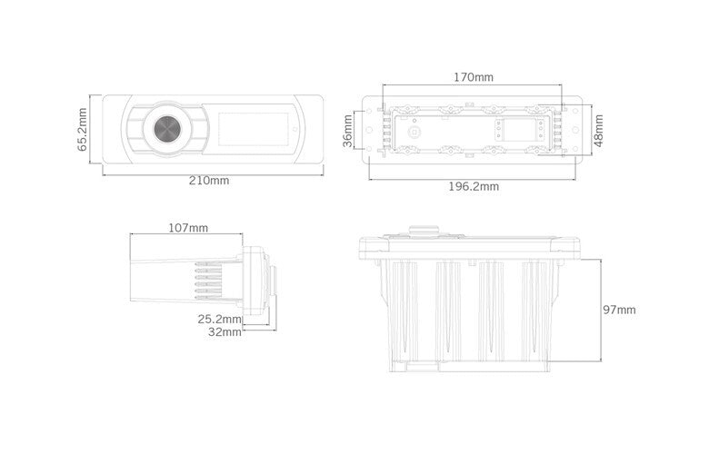 Stereo Marine MP6 Shallow Mnt