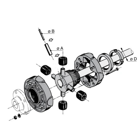 VETUS Flexible coupling type 6, pilot bored Ø 20 mm KO54