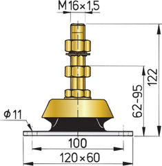 VETUS Flexible engine mount type K100V KSTEUN100V