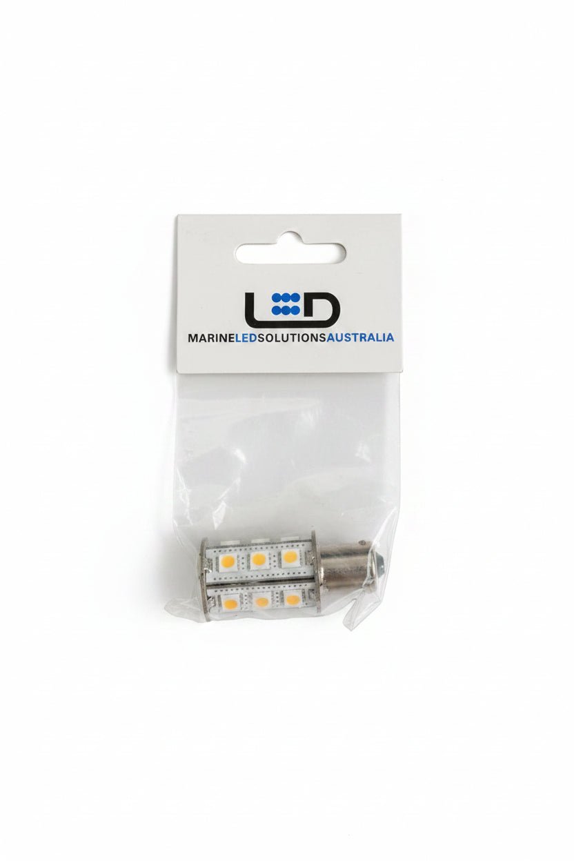 LED Light Globe BA15S LED 10-30V DC Warm White