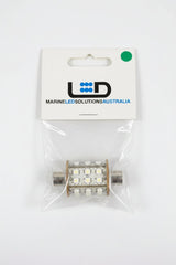 LED Globe 43MM Barrel Festoon 30 LED's Nav 8-30V DC Green