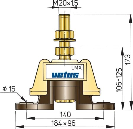 VETUS Flexible engine mount type LMX210 LMX210