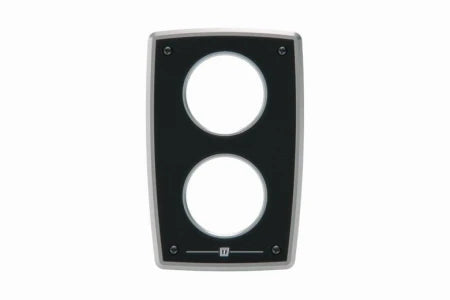 VETUS Aluminium engine panel type MPA22, 12 V, 2 white instruments (0-5000 rpm) MPA22KBW25