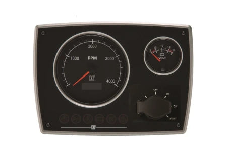 VETUS Aluminium engine panel type MPA22, 12 V, 2 white instruments (0-5000 rpm) MPA22KBW25
