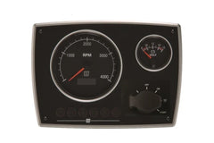 VETUS Aluminium engine panel type MPA22, 12 V, 2 white instruments (0-5000 rpm) MPA22KBW25