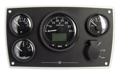 VETUS Aluminium engine panel type MPA34 CAN, 12 V, 4 black instruments (0-4000 rpm) MPA34CANBS2