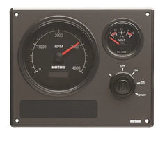 VETUS 2nd gen engine panel MP34, 24 V, 4 black instruments, (0-4000 )  MP34KBS4