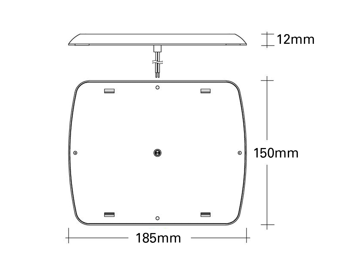 Light LED Touch/Sen Swth Sq 185x150 9-33v